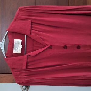 The Seamstress of Bloomsbury Red Poppy Blouse UK size 14